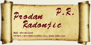Prodan Radonjić vizit kartica
